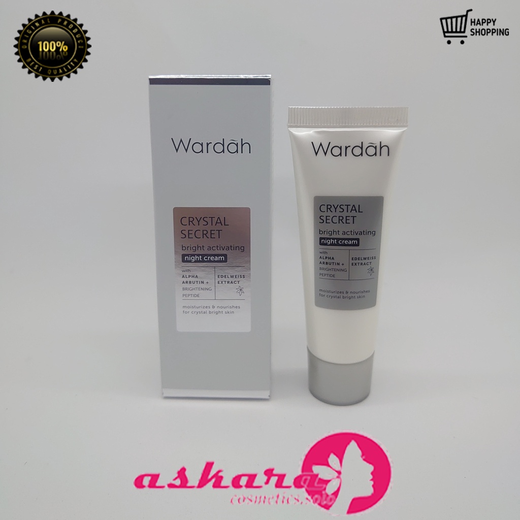 Wardah Crystal Secret Night Cream 15 ml / Wardah Crystal Secret Bright Activating Night Cream / Wardah Crystal Secret Series