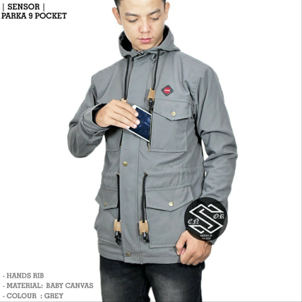 Jaket Parka Hoodie Pria Pocket Zipper Big Size XXL / Jaket Parka Pocket Jumbo XXL /Jaket Windbreaker