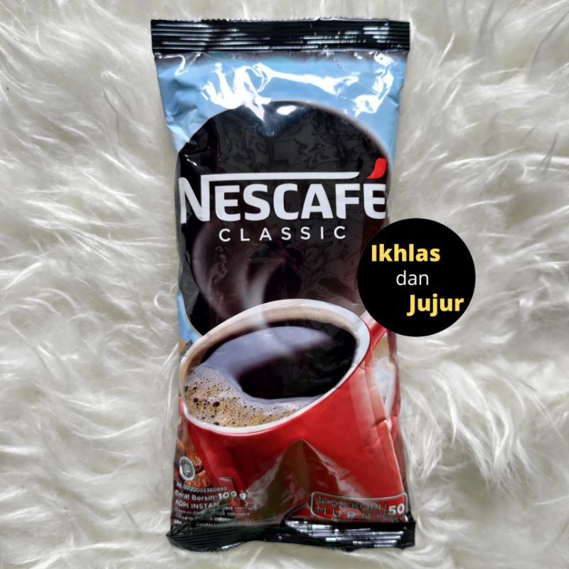 

Nescafe Classic Instant Bag 90 Gram Kopi Hitam Sachet Instan