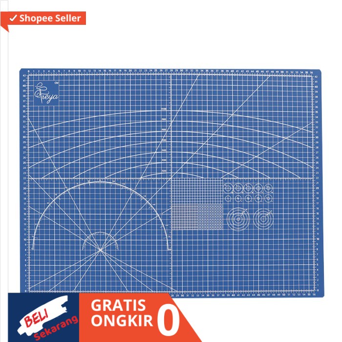 

Cutting Mat Ukuran A2 - Double Sided Self Healing Cutting Mat A2 - Biru Wolfe