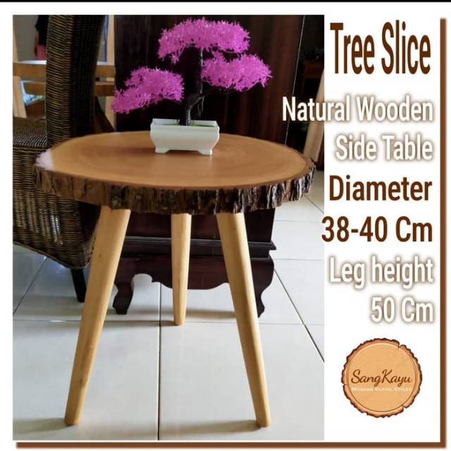 Meja Sudut, Meja Samping 38-40 cm, beside table, meja kayu unik Rustic