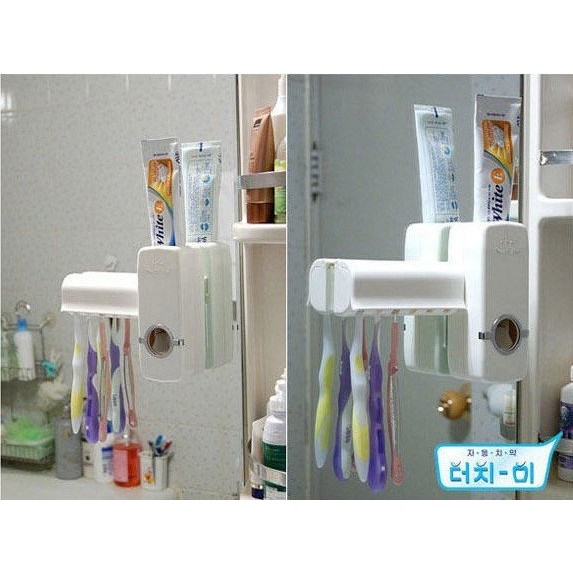 【GOGOMART】Toothpaste Dispenser Odol &amp; Brush Set / Pasta Gigi Dan Tempat Sikat Gigi