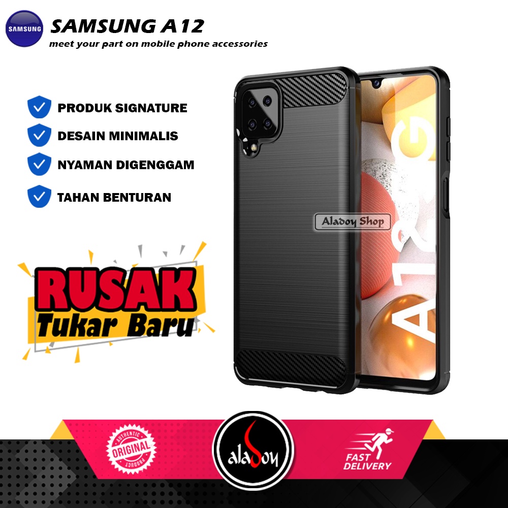 Case Ipaky Carbon Samsung A12 Ultra Slim Ipaky Carbon Premium Softcase