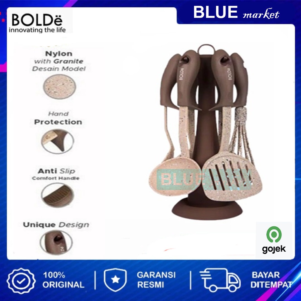 SPATULA BOLDE SUPER UTENSILE SET 7 PCS BEIGE ALAT MEMASAK