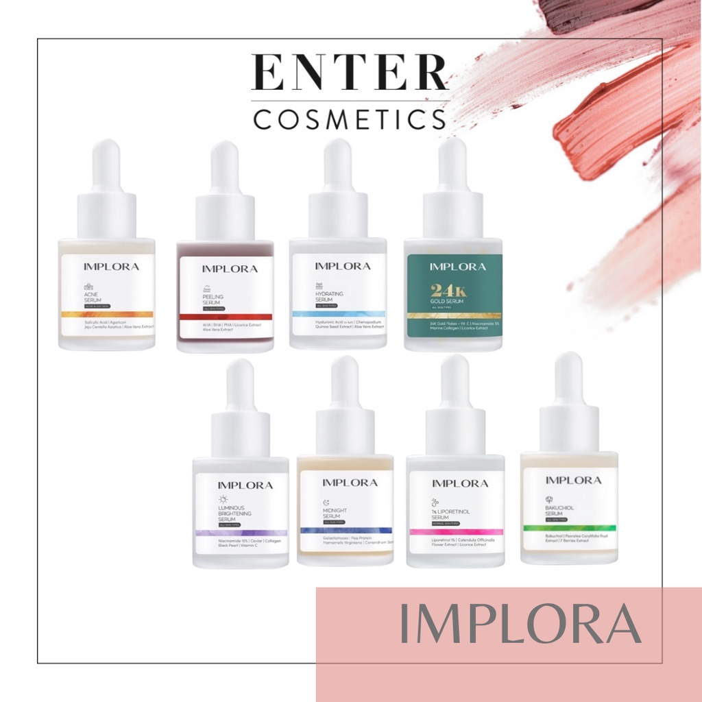 Implora Face Serum Luminous Bright Serum Acne Peeling Midnight Serum | Implora Serum Wajah