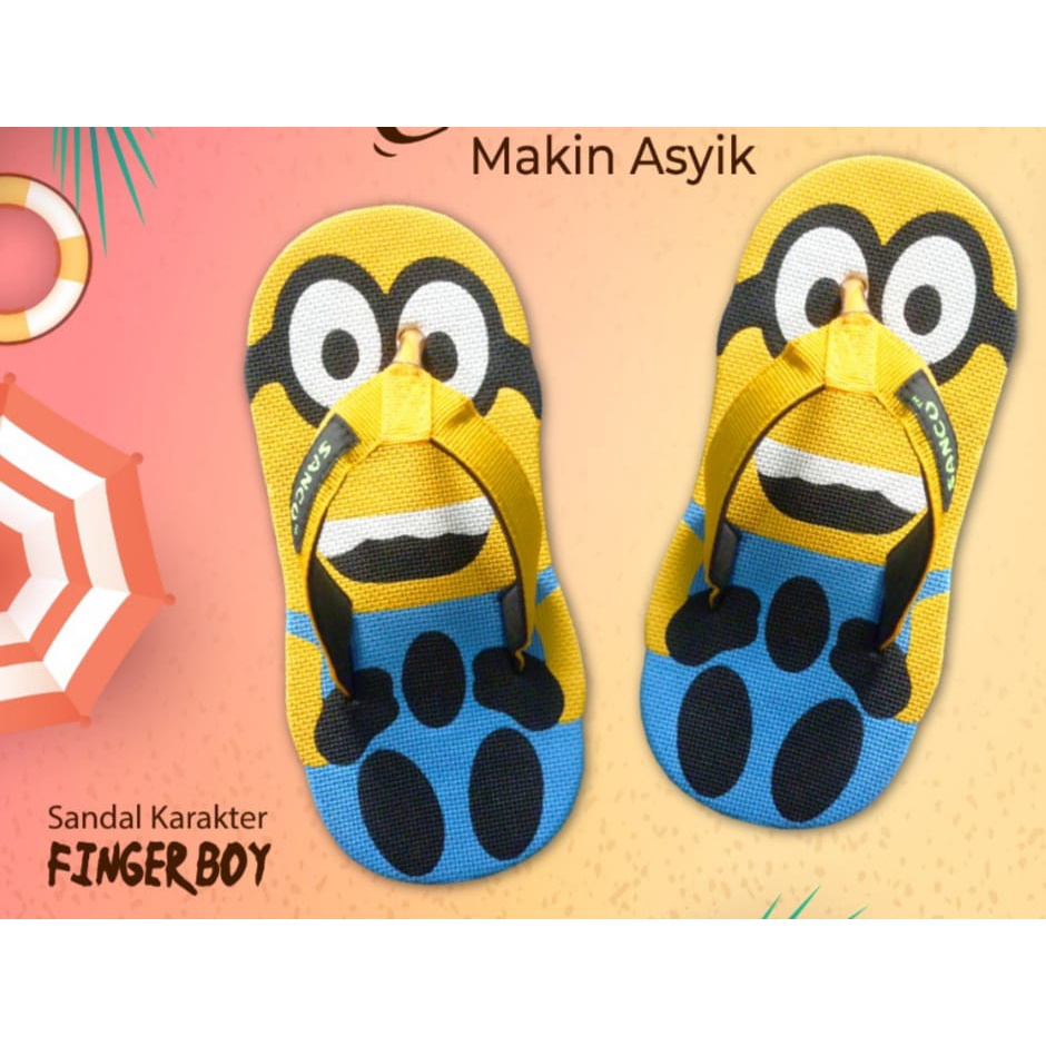 Sandal anak karakter MINION sancu FINGER BOY KUNING