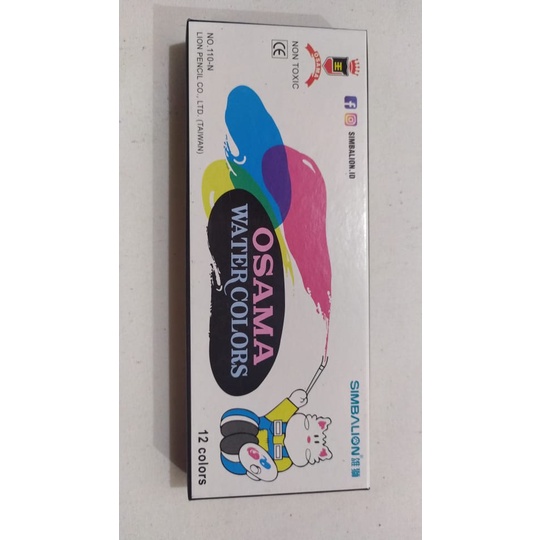 

Water Colors OSAMA Simbalion 12 Warna - Cat Air 12 Warna.Watercolors Tube Set