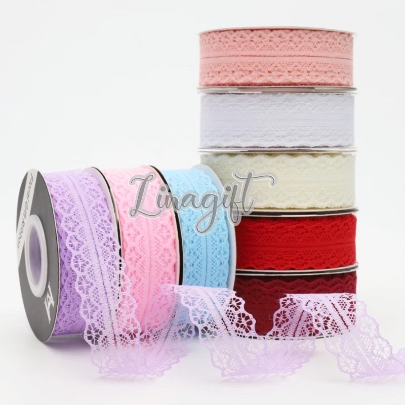 

( Rol 20 Yard ) GIFT RIBBON LACE 30MM 45MM - 3 CM 4.5CM - PITA RENDA AIR EXCLUSIVE ELEGANT