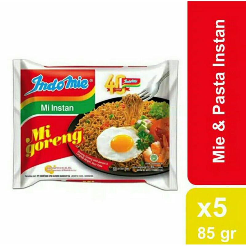 

Paket Indomie goreng 85 gr x 5