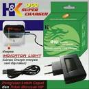 Charger Hk Usb Paking Hijau lampu