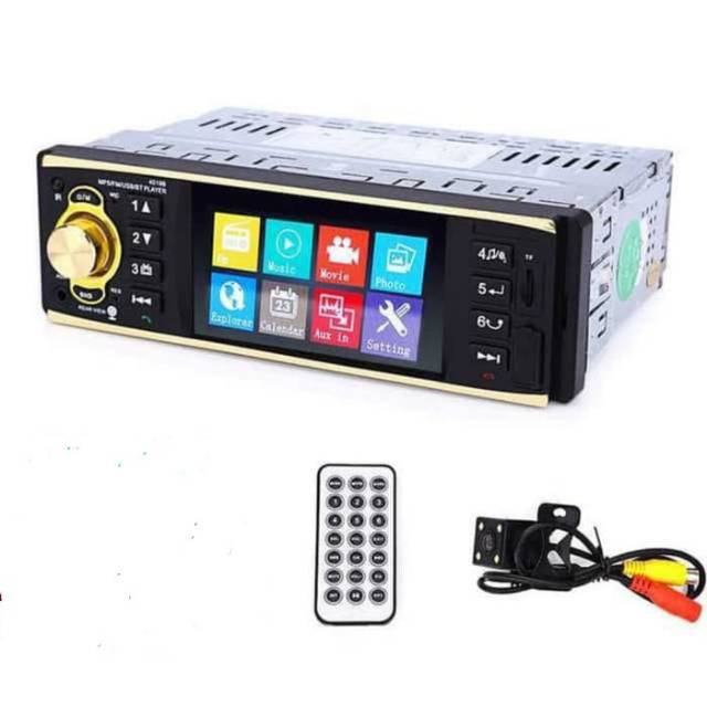 Tape Audio Mobil Bluetooth USB AUX FM Radio 4.1 Inch Rear View Camera