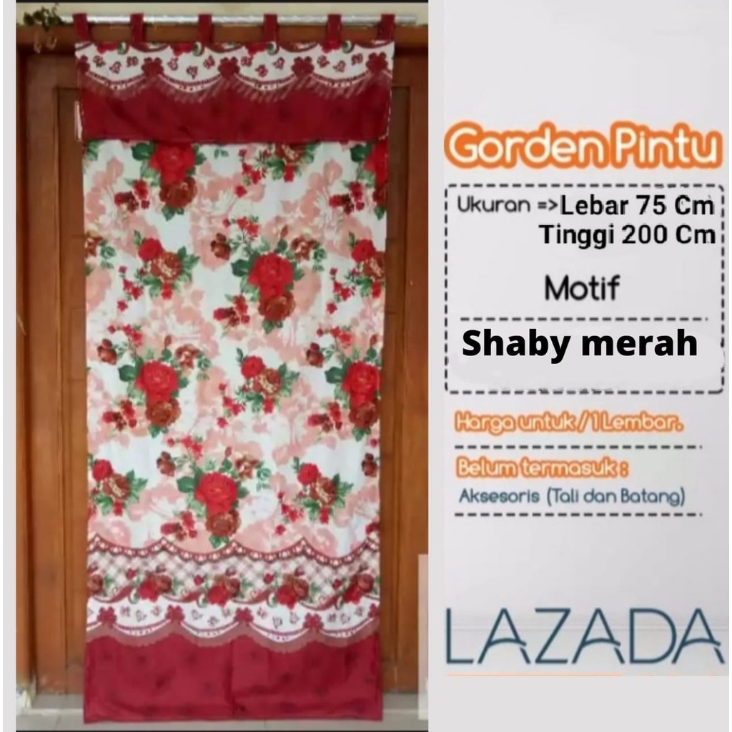 Gorden pintu dan jendela rumbai bahan katun hordeng motif bunga dan karakter / Gorden Pintu Murah