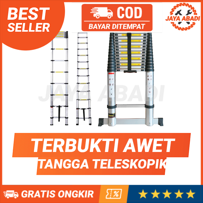 Tangga Teleskopik 2.9 Single / Tangga Lipat Aluminium Single