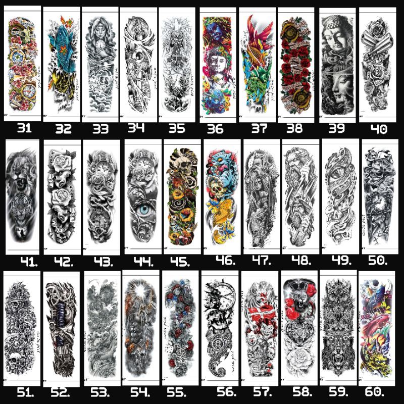 PAKET PEMBELIAN  Tatto temporary Tato temporer /TATTOO TEMPORER full tangan