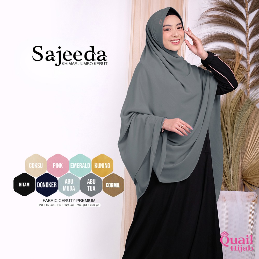 Jumbo Khimar Serut Sajeeda by Quail Hijab ORIGINAL
