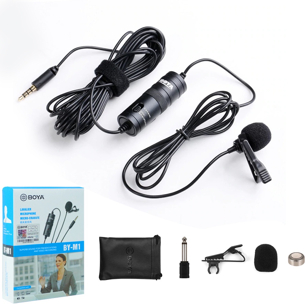 Microphone Omnidirectional Lavalier BOYA BY-M1 Original  Suara Jernih Berkualitas Smartphone Handphone Camcorder Kamera PC