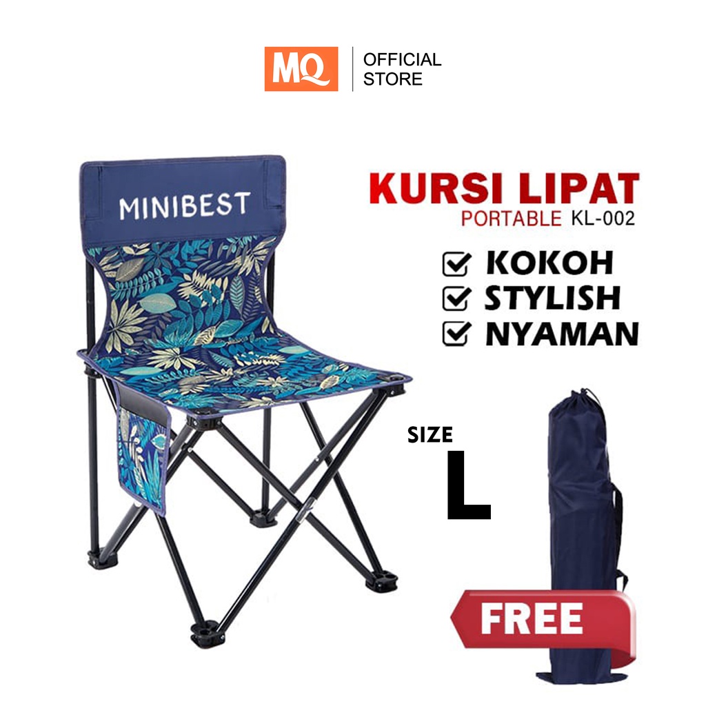 MQ Kursi Lipat Camping Kursi Lipat Outdoor Portable Kursi Gunung Bangku Extra Besar Super Kokoh  Ukuran L