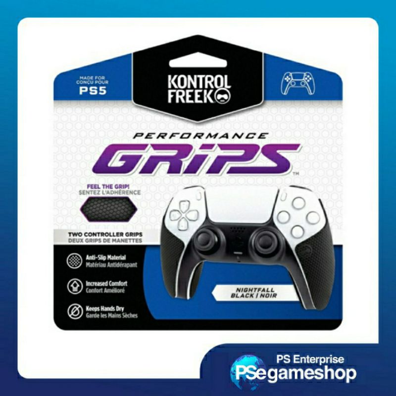 KontrolFreek Performance Grips for Playstation 5 (PS5) Controller (Nightfall Black)