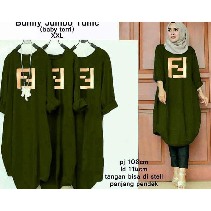 Chelsea Jumbo Army Hijab 0152 RLC Baju Gamis Wanita Terbaru