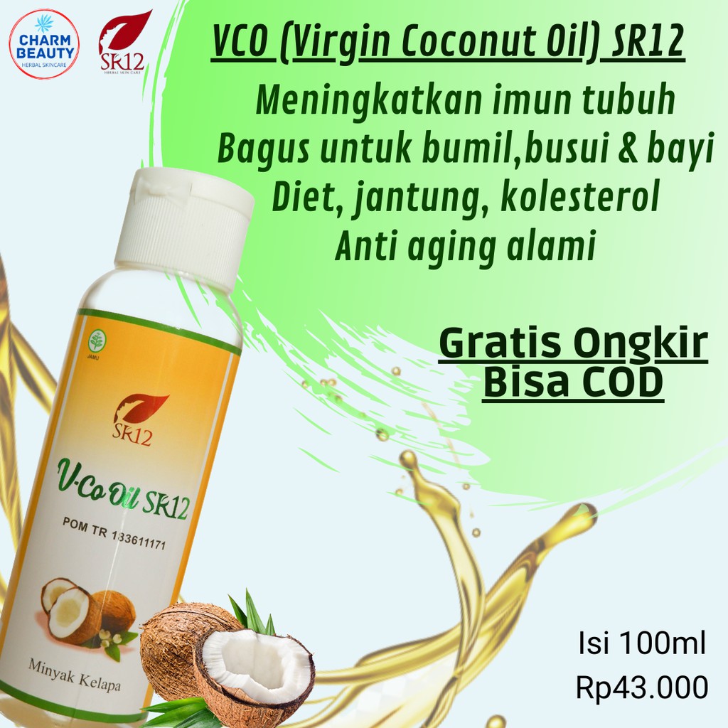 Vco SR12 - Vco Virgin Coconut Oil - Minyak Kelapa Murni - Isi 100ml