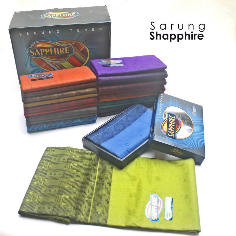 Sarung Sapphire Hitam Polos Tumpal Putih SPESIAL (HTPL)