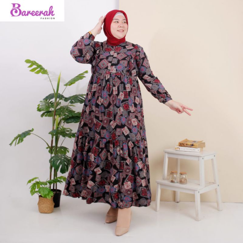 Gamis katun rayon Jumbo premium By Bareerah//Gamis Rayon Motif//Gamis Standar Rayon//Gamis Rayon Jumbo