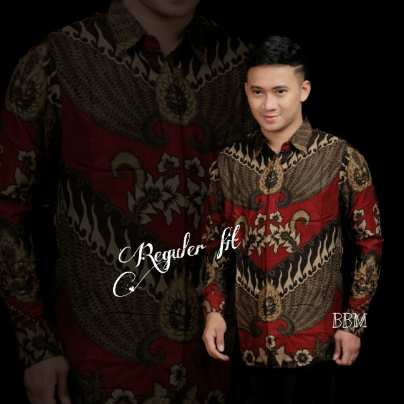 KEMEJA BATIK PRIA LENGAN PANJANG SIZE M L XL XXL BSWART Batik HRB026 kenango hem