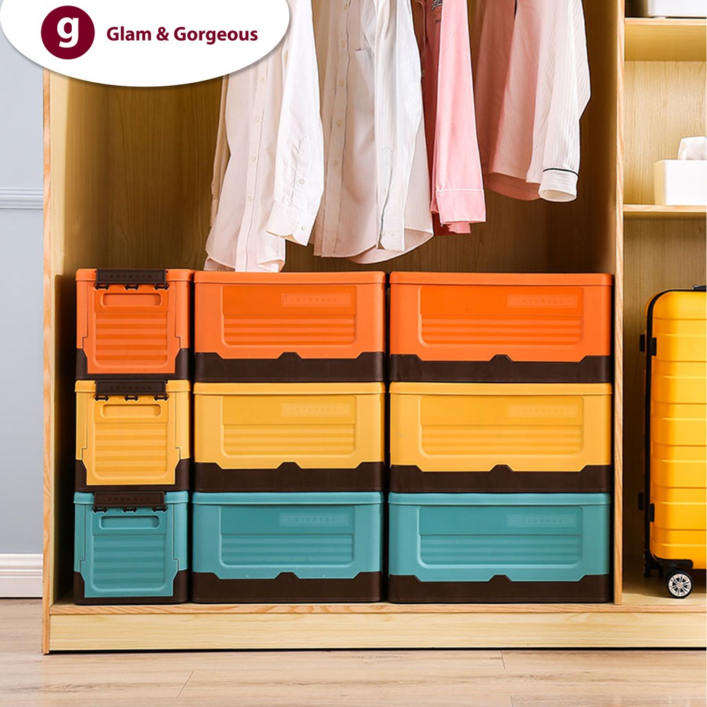 Kotak Penyimpanan Baju Plastik Box Container Lipat Serbaguna Portable Box Container Organizer BC001