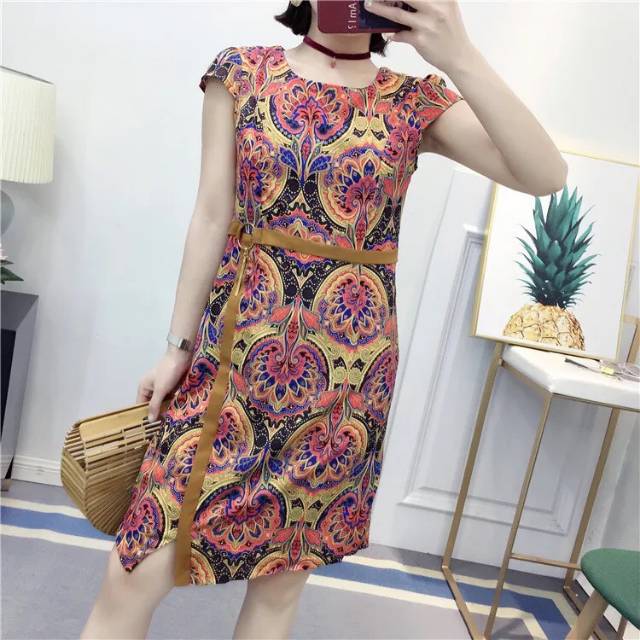 B014 baju dress bati dress merah