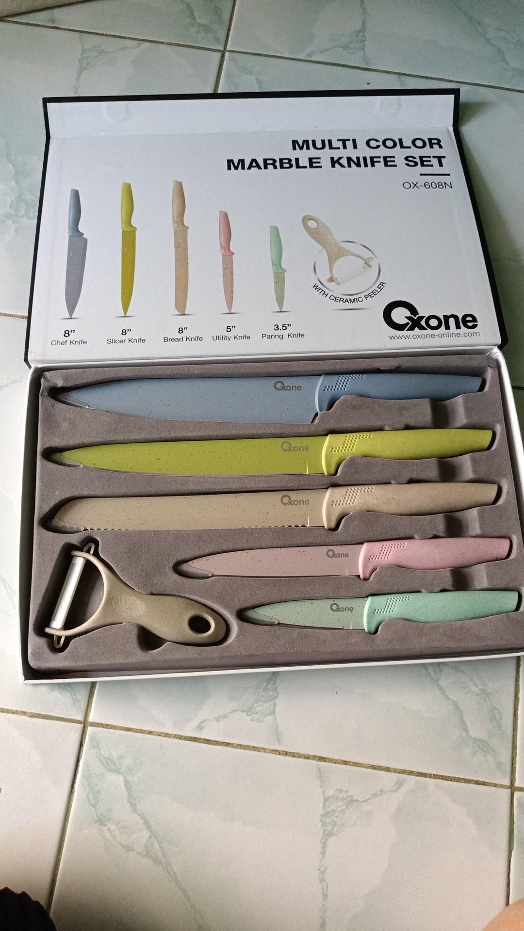 Pisau Set / Knife Set Oxone Multi Color Marble Ox 608n / Ox-608n
