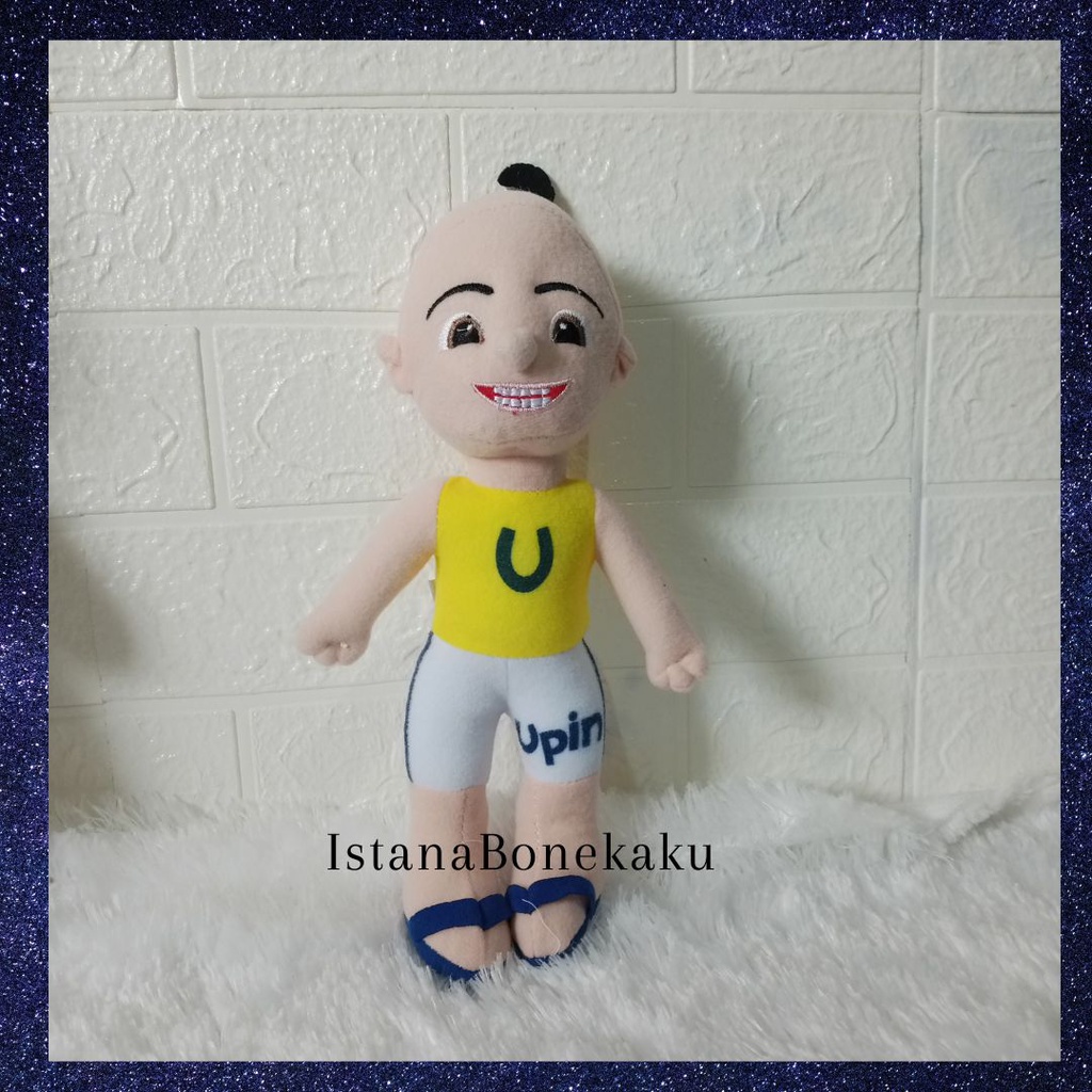 Boneka Upin dan Ipin Ukuran M Tinggi 35cm Isi Silicon Murni Berlabel SNI