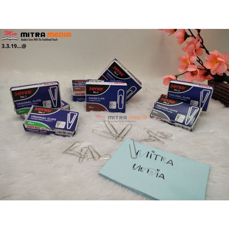 

TRIGONAL CLIPS / PAPER CLIPS / PENJEPIT KERTAS NO 1 / 3 /5 ISI 60PCS MURAH