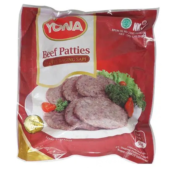

Beef Patties Daging Isian Burger Yona 500gr 10pcs