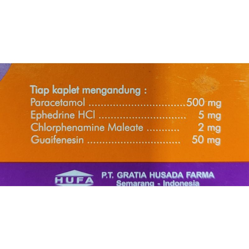 Hufagripp Forte / Demam / Flu / Bersin / Hidung Tersumbat / Batuk / 10 Tablet
