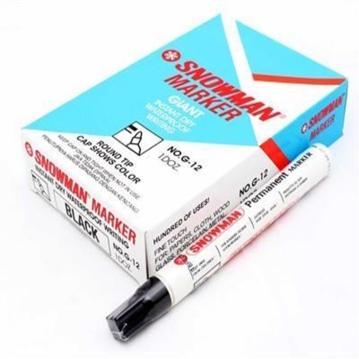 Spidol Snowman Permanen Marker G - 12 Warna Hitam