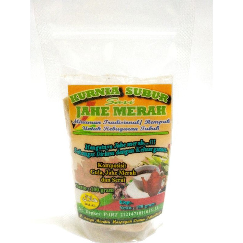 

Jahe Merah bubuk Kurnia subur 200gram