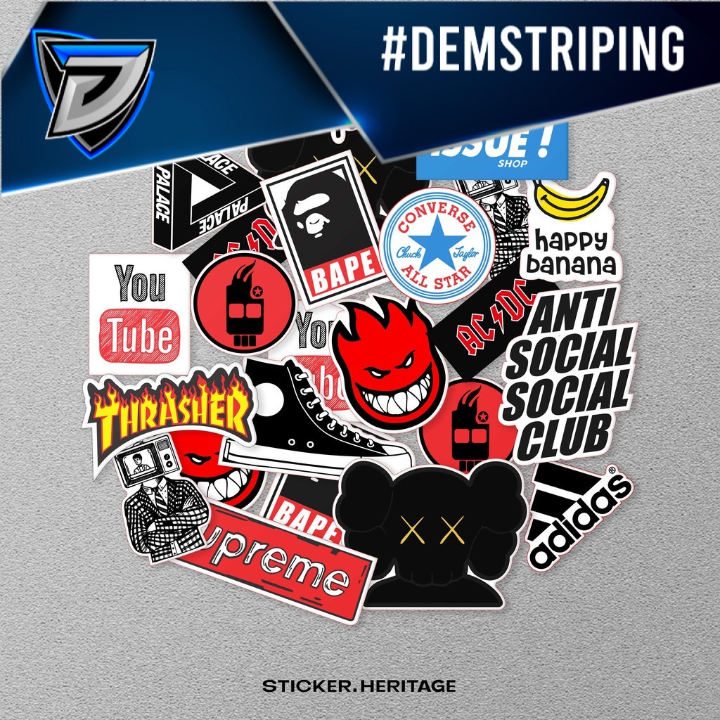 

STICKER PACK BRAND HYPBEAST ALL STAR SERIES - STICKER TUMBLR MOTOR JOURNAL DIY