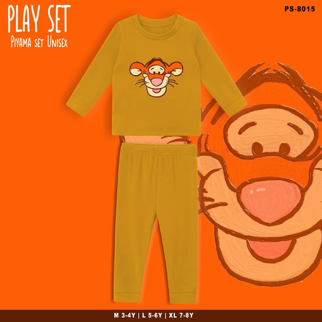 PLAYSET PAJAMAS ANAK BERGAMBAR TIGER / BAJU TIDUR ANAK SET / TERMURAH