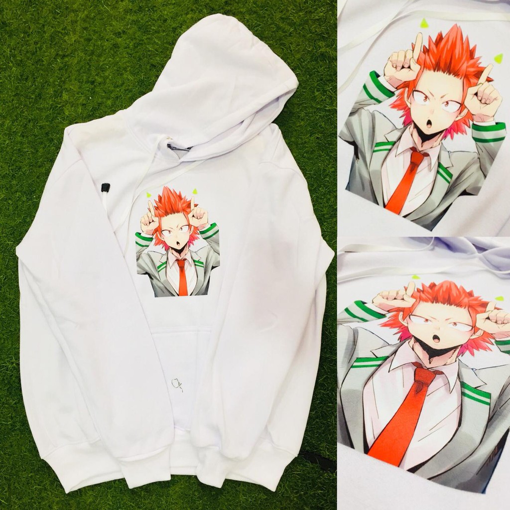 Hoodie Eijiro Kirishma Sturdy Hero White anime My hero Academia Boku No Hero Character