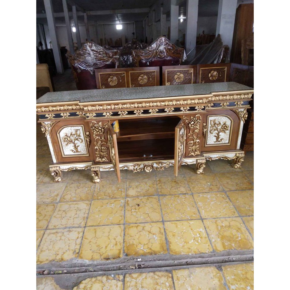 Meja TV Kayu jati Ukir/Bofet Rak Tv Modern Jepara