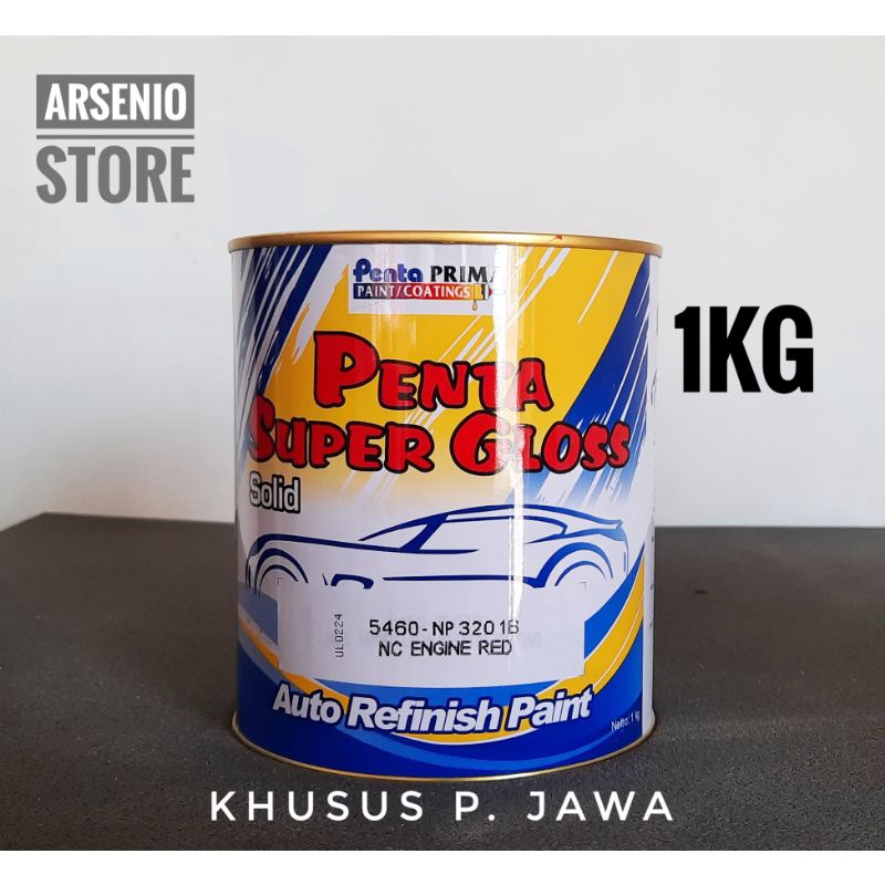 Cat Penta Supergloss Engine Red Merah Solid 1kg - Cat Mobil Merah Jreng - Cat Penta Merah