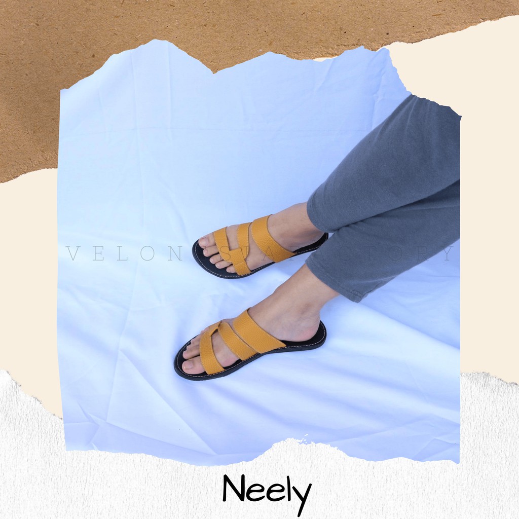 Sandal Papirut Velonesia Bisa COD Sandal Wanita Papirut Murah Sandal Kulit Kokop EDCS001 - Neely