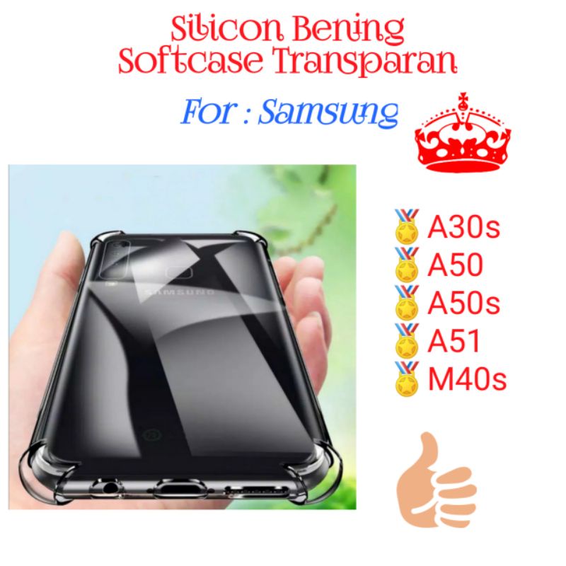 Caae Samsung A30s A50 A50s A51 M40s Silicon Softcase Bening Transparan Casing Cover Silikon Clear