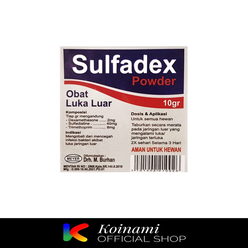 Sulfadex Powder 10gr - Obat Luka Luar Kucing Anjing - Obat Luka Tabur Kucing Anjing