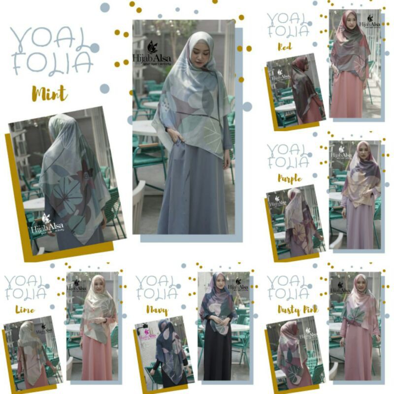 Hijab Alsa Voal Folia Premium Jilbab Segiempat Jumbo Motif Syari Persegi Segi Empat