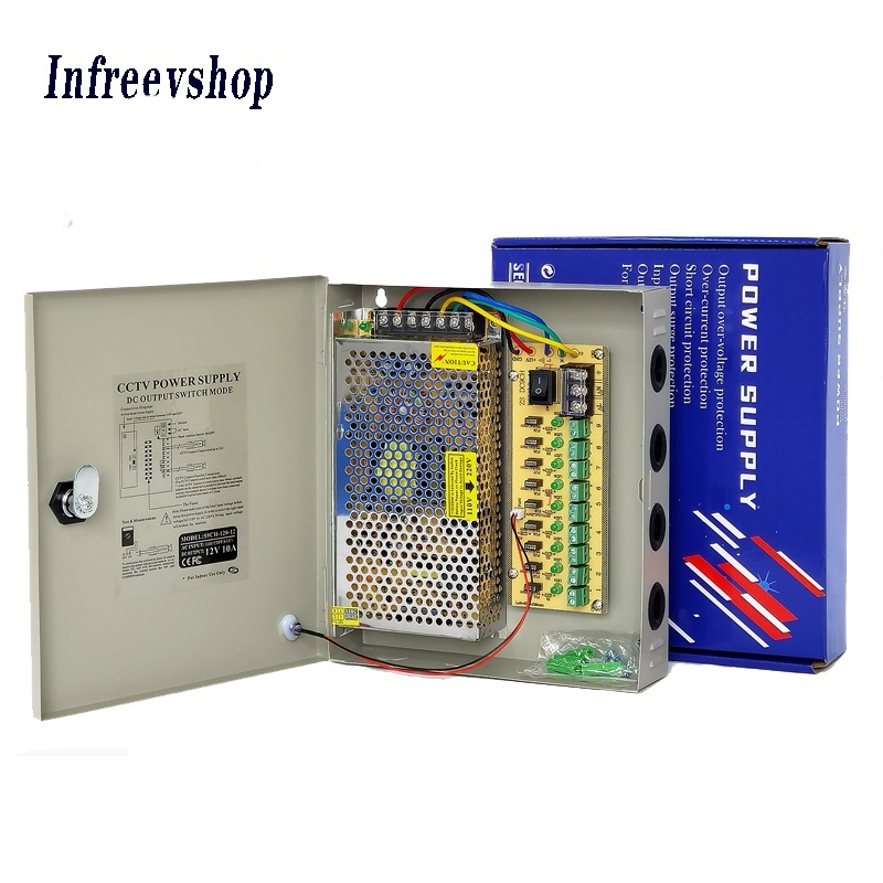 power supply box cctv 12v10a 9ch