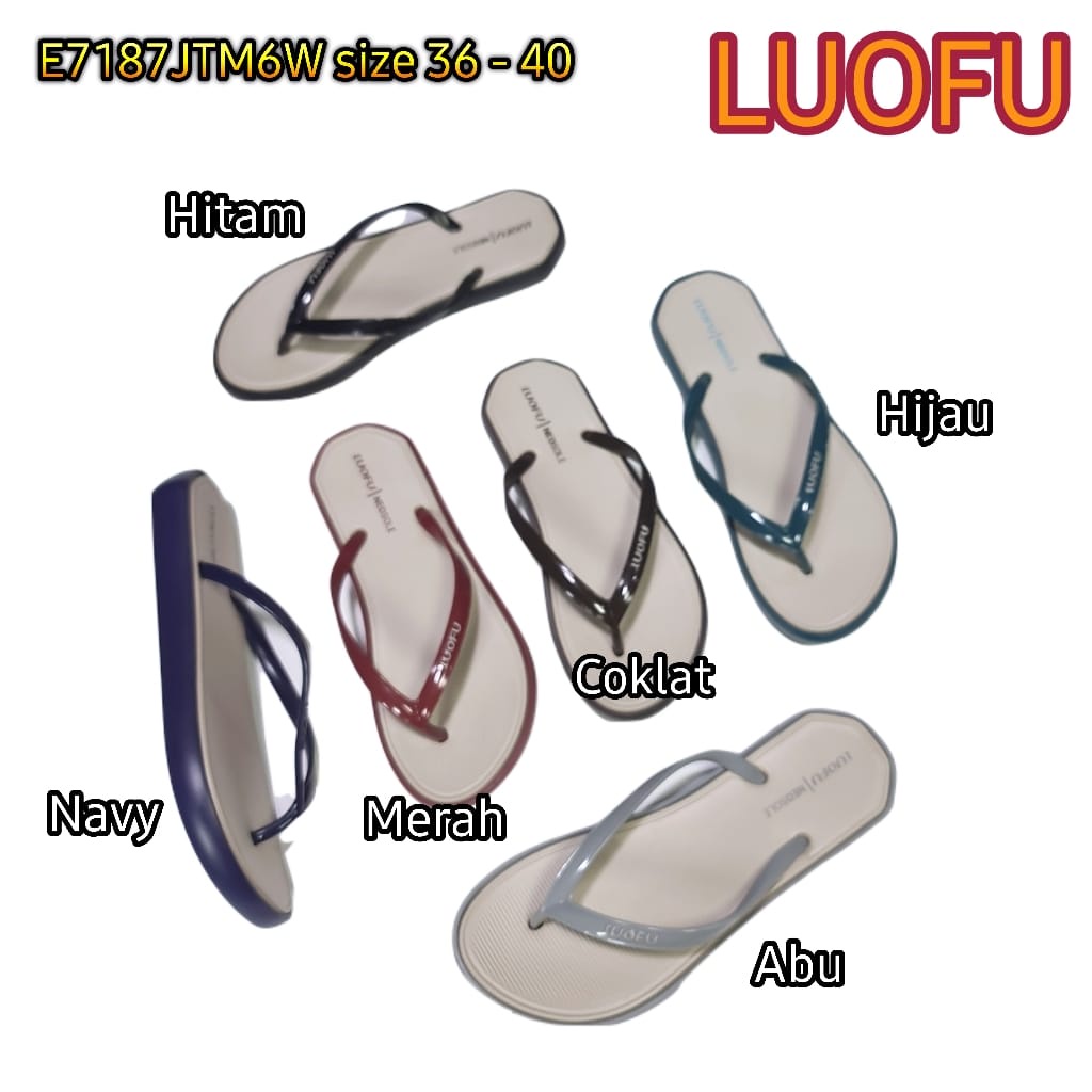 jelly sandal cewek jepit luofu sendal wanita karet import E7187JTM6W