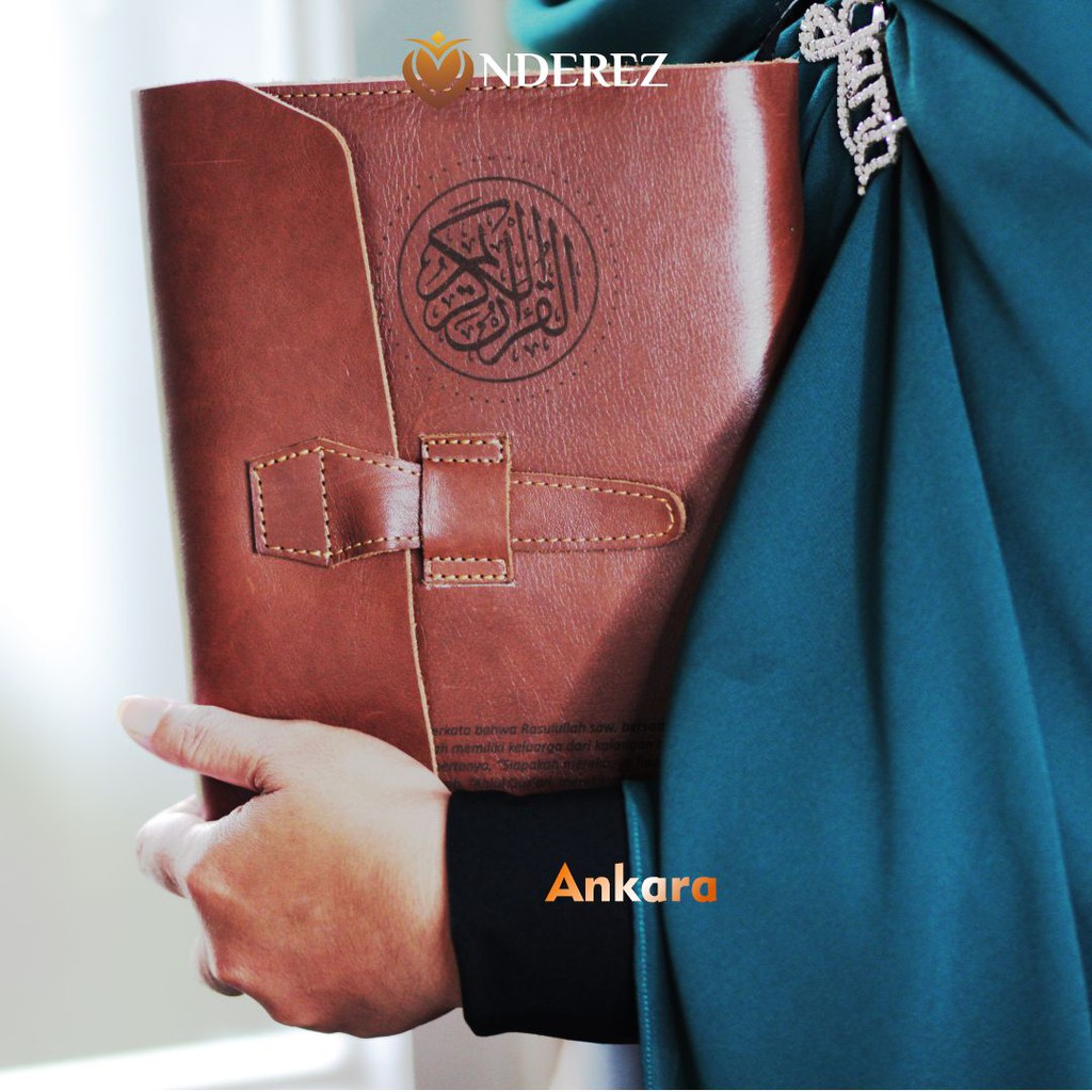 Al Quran Sampul Kulit Sapi Nderez model Ankara Besar A5