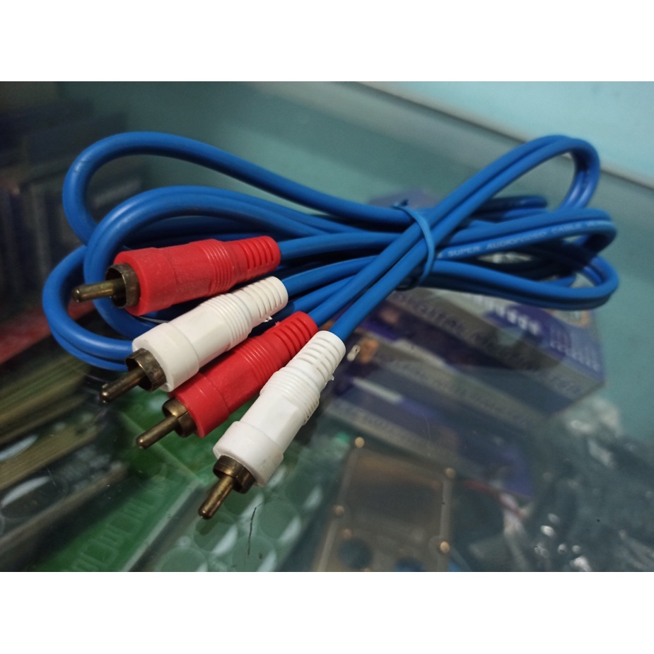 KABEL RCA 2 JALUR AUDIO MOBIL 2METER TEBAL KUAT BERKUALITAS