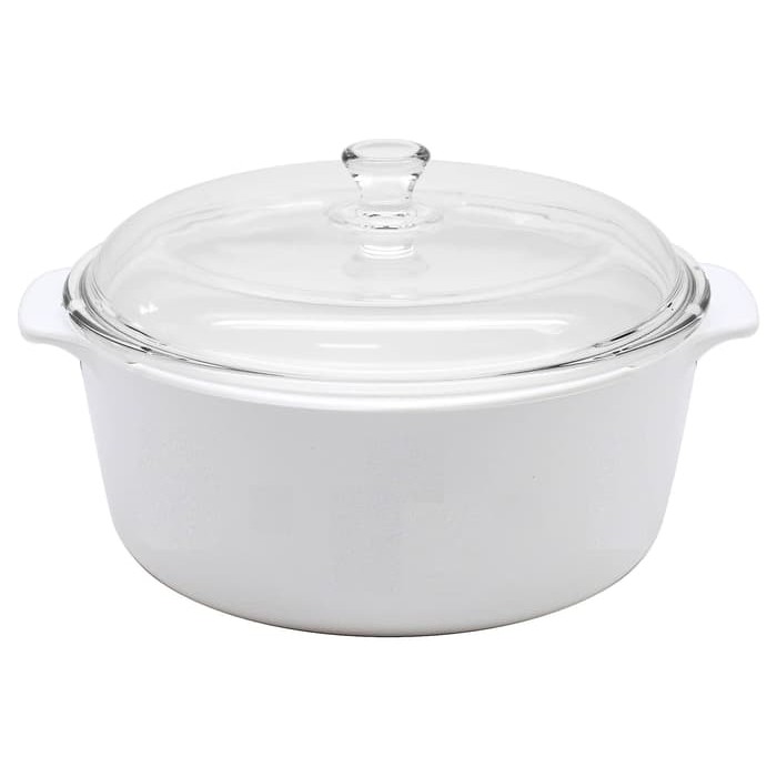 Luminarc Vitroline Panci Casserole Plain White 2L + Tutup Kaca Set